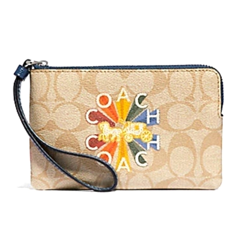 Corner Zip Wristlet w/ Radial Rainbow